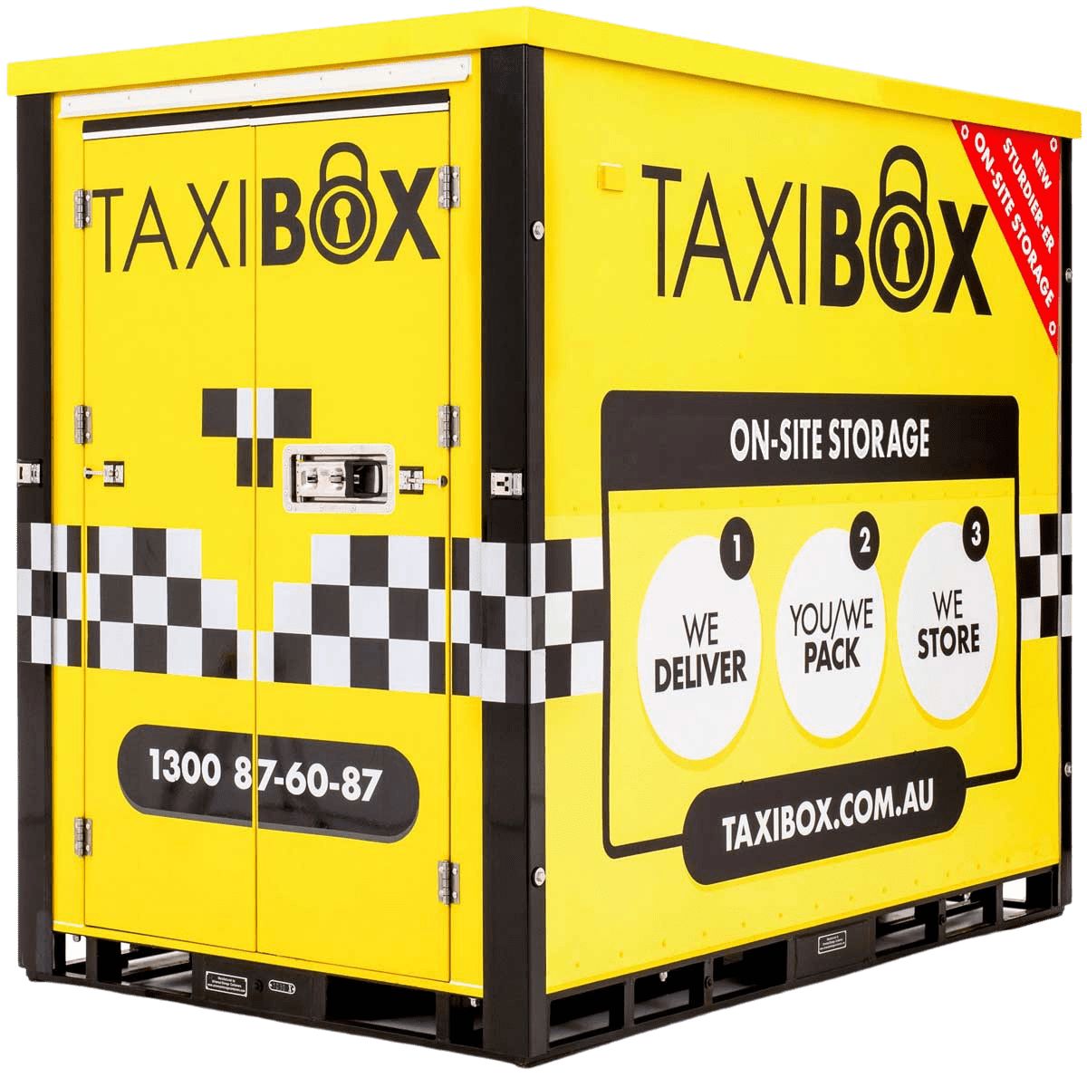 A Yellow TAXIBOX On Site Storage Box