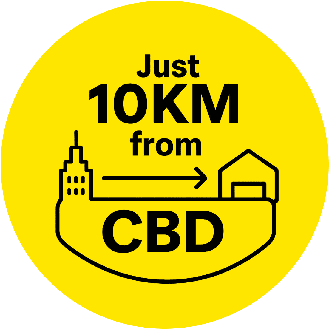 10km from CBD Icon